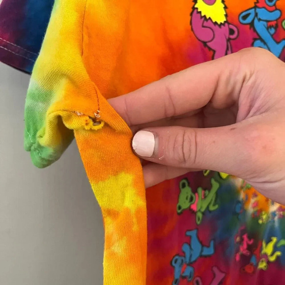 Colortone Mens Multicolor Tie Dye T Shirt M Short Sleeve Bears Hippie Grateful - Picture 6 of 8